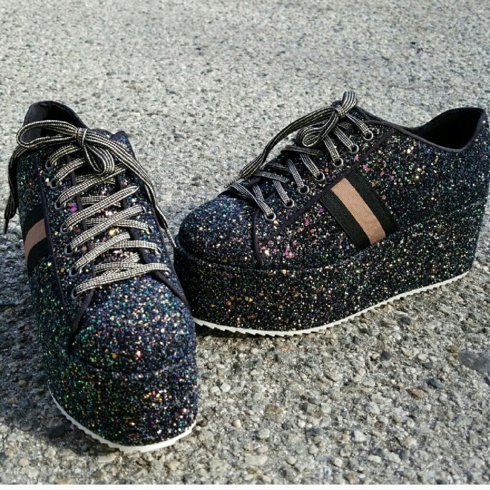 Glitter Platform Sneakers